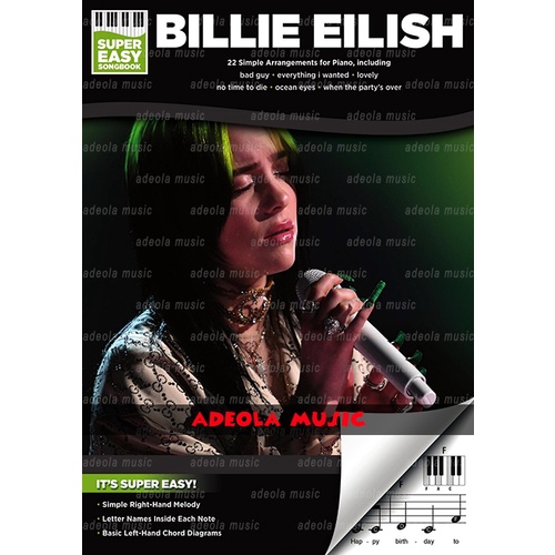 Buku Piano Pemula / Buku Keyboard / (PFC-45) SUPER EASY PIANO – BILLIE EILISH