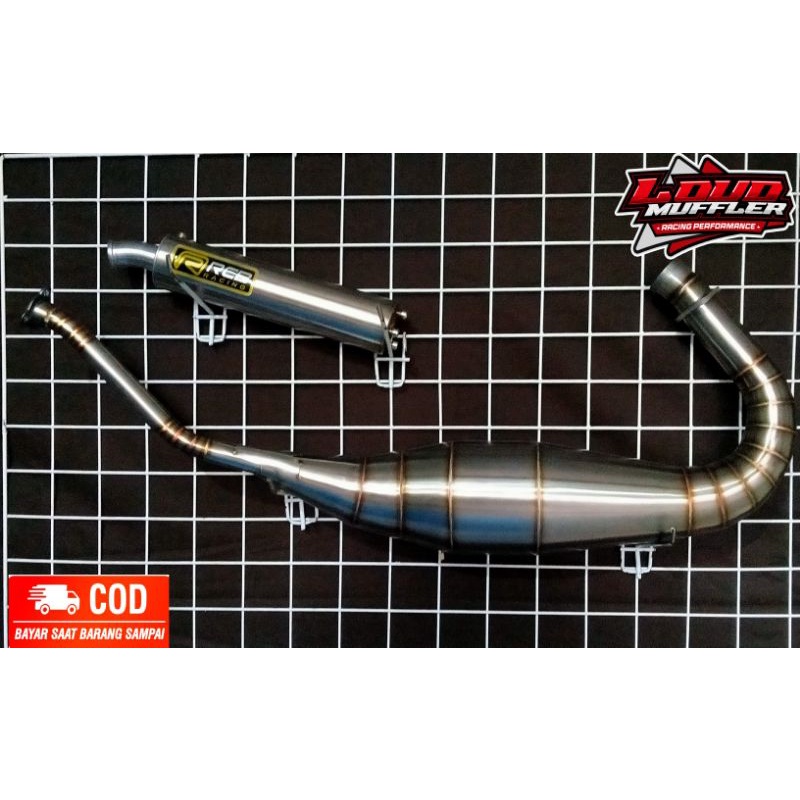 Ready Knalpot Racing RCB Stainlees Type C Kolong Cobra PNP Ninja RR, Ninja R, Ninja SS Suara Garing.