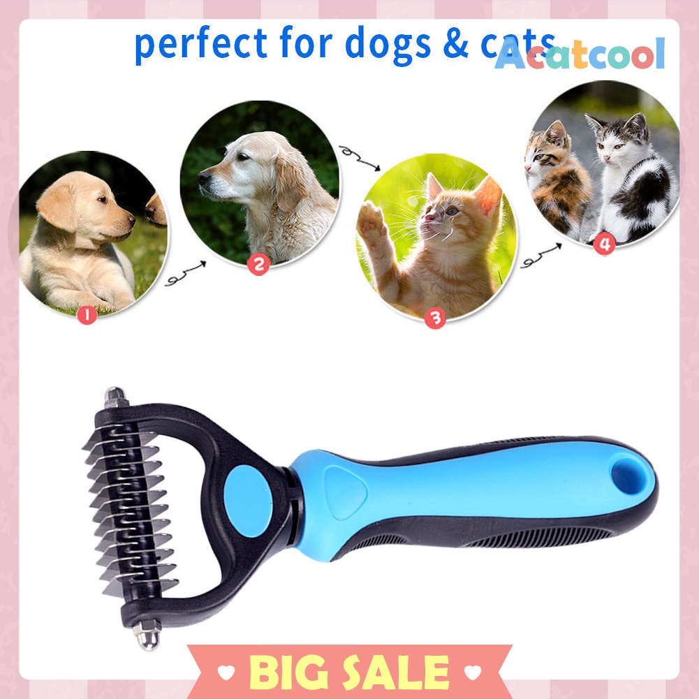 Brush Grooming Tool Cat Pet Fur Trimming Dematting Deshedding Brush Comb