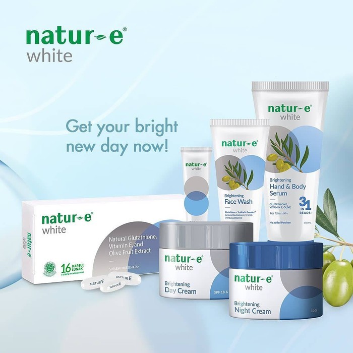 NATUR E WHITE Series - Day Cream / Night Cream / Serum / Hand Body / Face Wash / Capsul