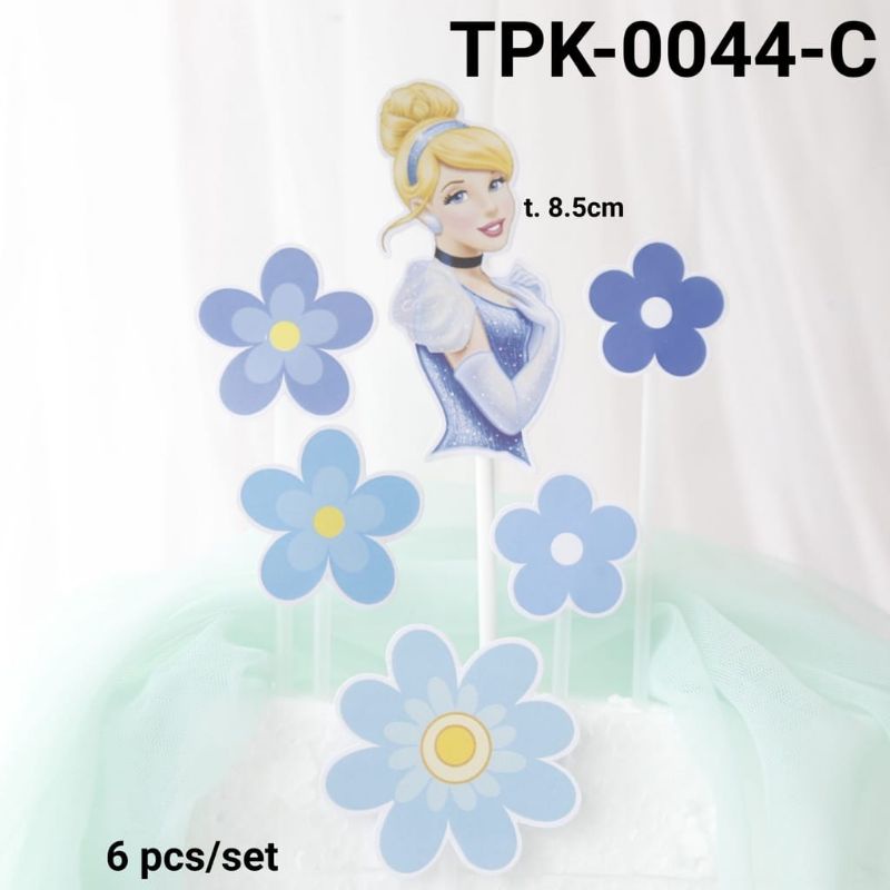 WINDBLOWN CAKE TOPPER CINDERELLA PRINCESS/ HIASAN KUE BIRTHDAY ULANG TAHUN ANAK CEWE
