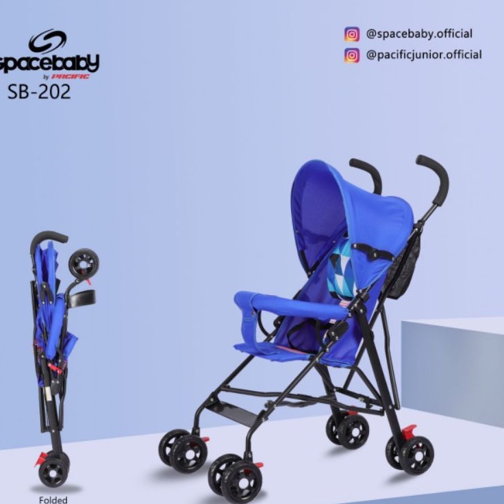 Kereta dorong bayi Spacebaby SB202 posisi duduk saja Buggy Baby Stroller