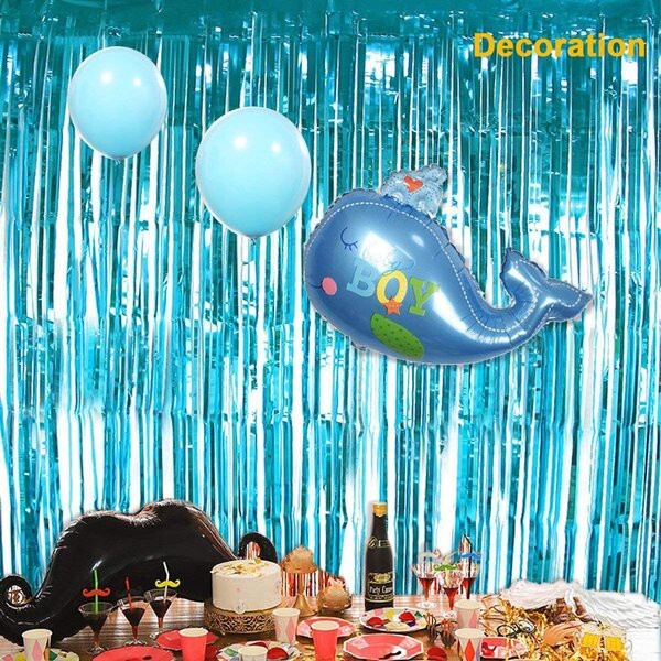 Tirai Rumbai Foil 2 Meter Dekorasi Pesta Party Ulang Tahun Backdrop