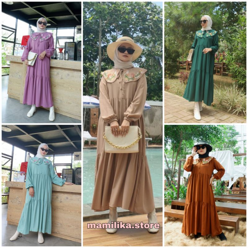 [BEST SELLER] NURYN MIDI DRESS BORDIR | MIDIDRESS | gAMIS | GAMIS BORDIR