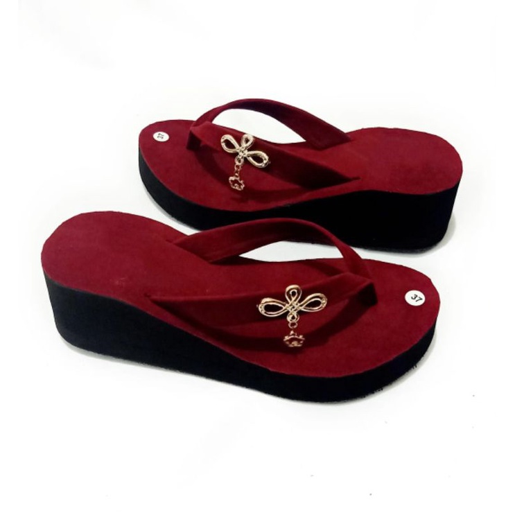 SANDAL WEDGES BELUDRU PRADA - SANDAL WANITA MURAH - SANDAL JAPIT SPON  - WEDGES WANITA (PRADAA BROSS)