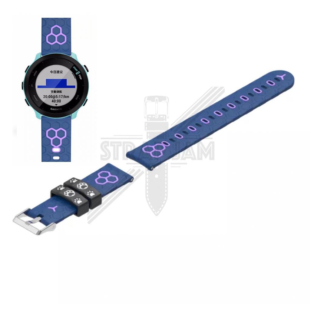 CUTE Strap 20mm Universal - Tali Jam Tangan Silikon Rubber Motif Timbul System Qucik Release