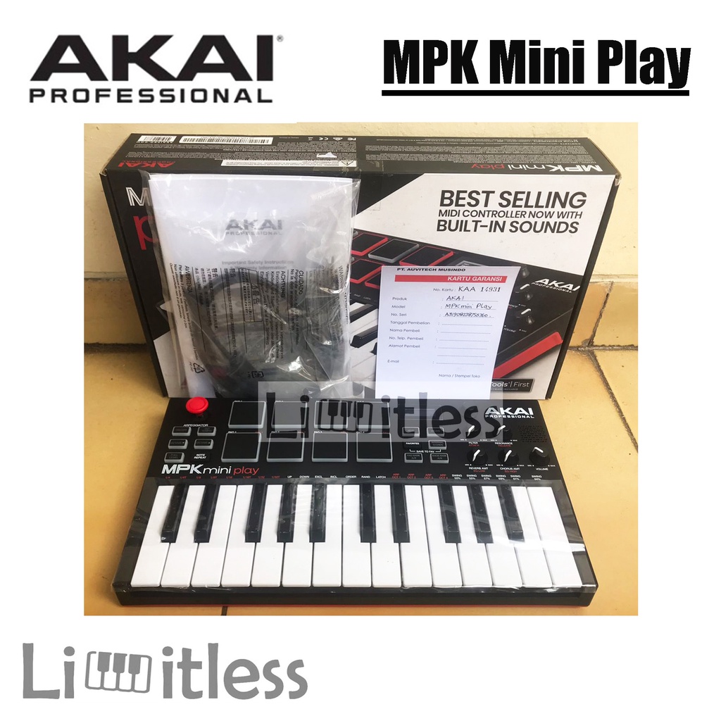 Image of AKAI MPK Mini Play USB Keyboard MIDI Controller Garansi Original #1