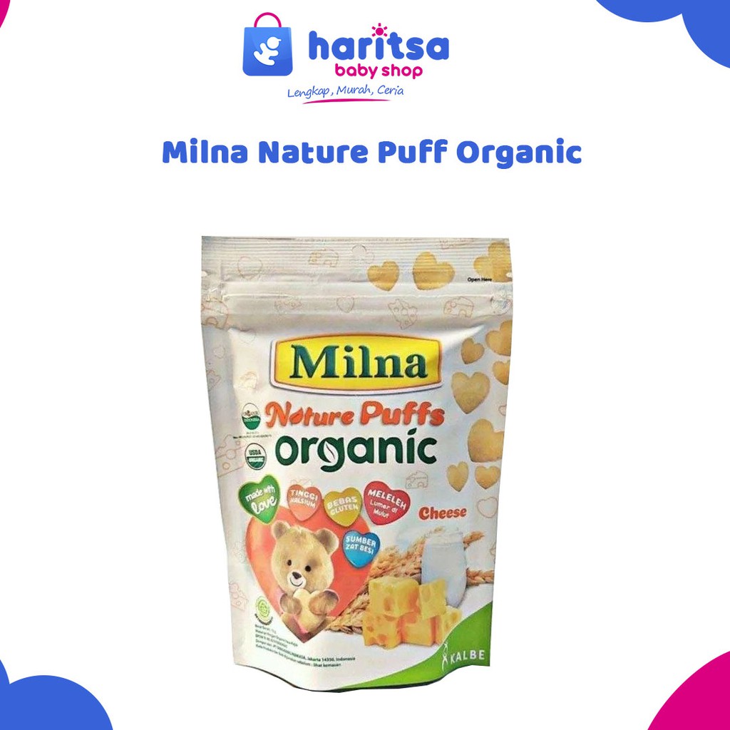 Milna Nature Puff Organic Apple , Banana, Cheese 15GR