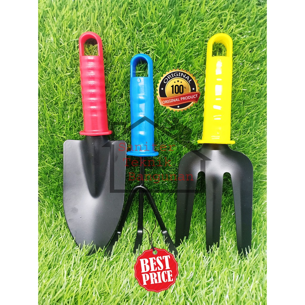 ALAT BERKEBUN SET 3 PCS-GARDEN TOOLS-ALAT KEBUN-ALAT TAMAN-SEKOP TAMAN-GARPU TAMAN-GARUKAN TAMAN