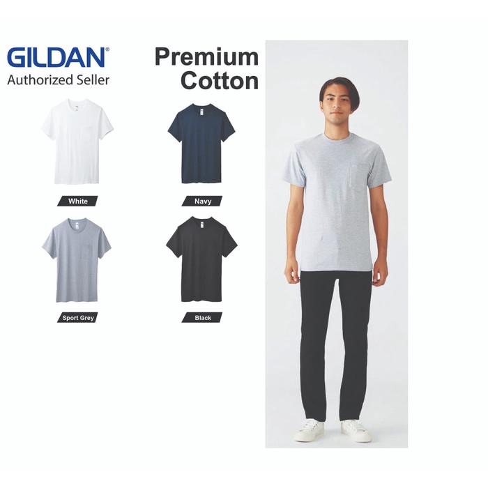 Kaos Polos Tebal GILDAN Hammer Pocket HA30 Baju Kaos Oblong