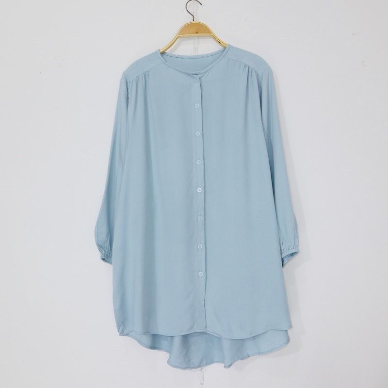 Auretha Jumbo Long Blouse Rayon Twill/ Kemeja Basic Oversize Wanita