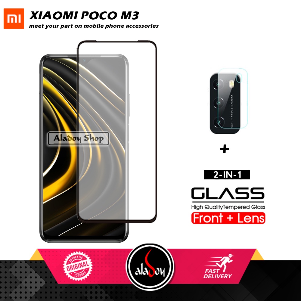 Tempered Glass XIAOMI POCO M3 Anti Gores Full Layar Free Tempered Glass Camera Lens Poco M3