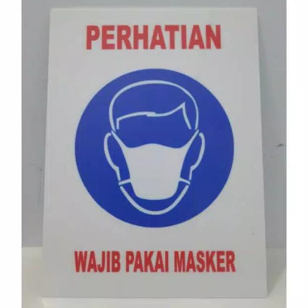 

✨BISA COD✨ sign board akrilik wajib pakai masker , sign label acrylic