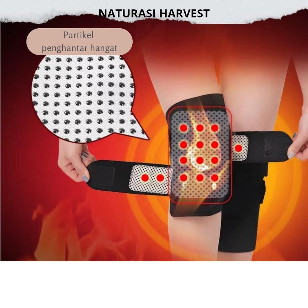 Sabuk Terapi Pemanas Lutut  Magnetic tourmaline alat terapi sakit lutut Therapy Self Heating Knee Pads