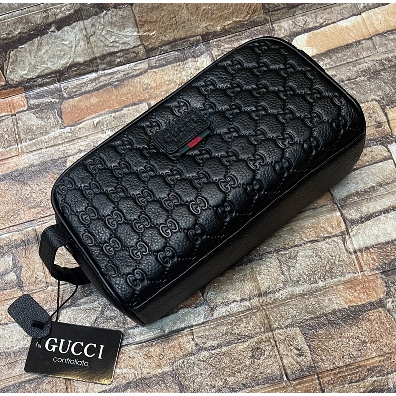 Pouch bag Gucci LEATHER Clutch Tas Tangan pria/wanita import