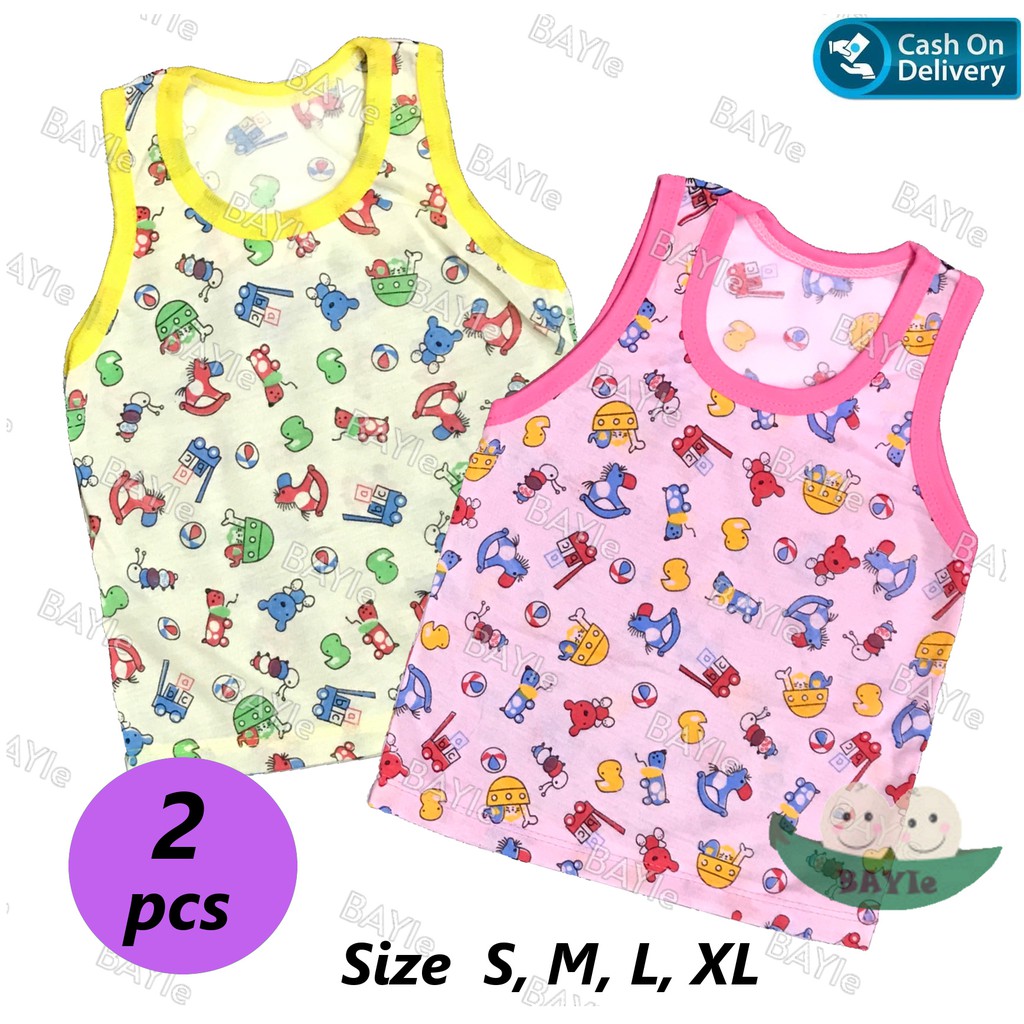 BAYIe -  2 PCS Kaos Singlet / Kutung Bayi/Anak Laki/Perempuan Motif TABUR MF Size S, M, L, XL