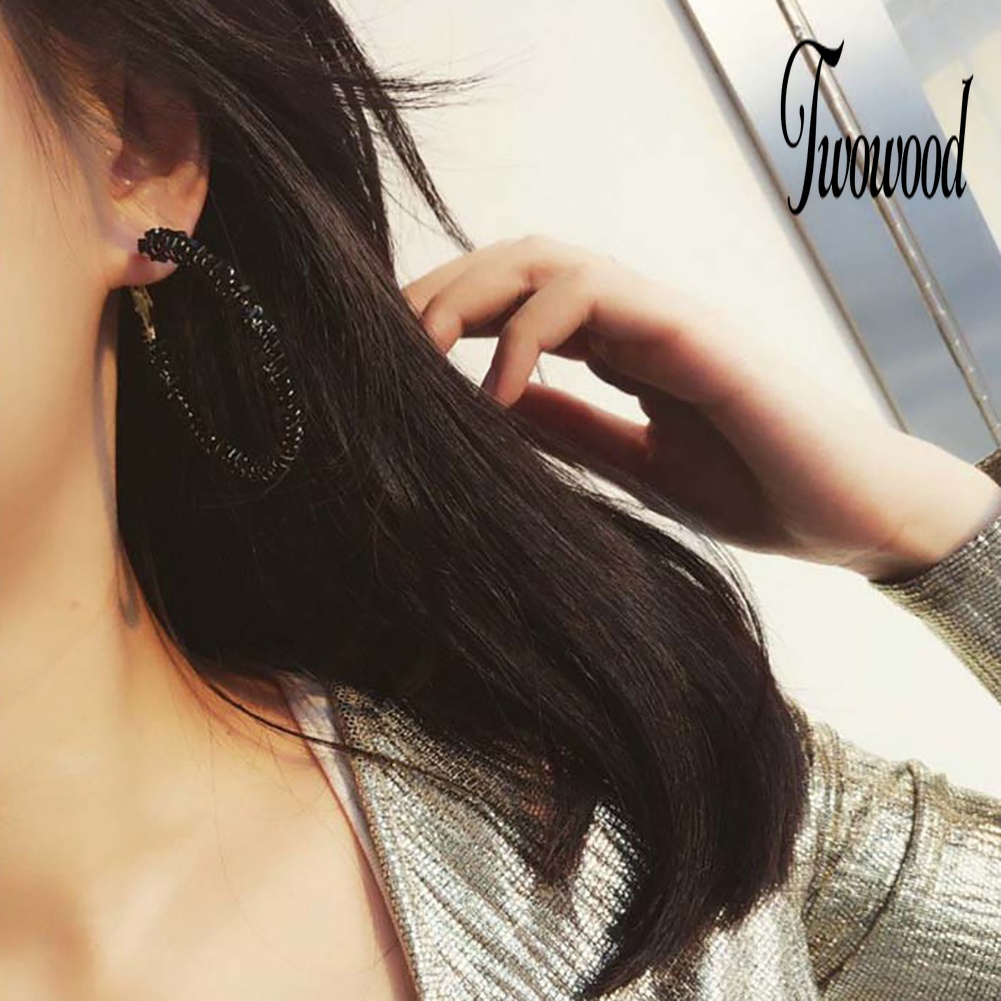 Anting Hoop Bentuk Bulat Gaya Elegan Untuk Wanita