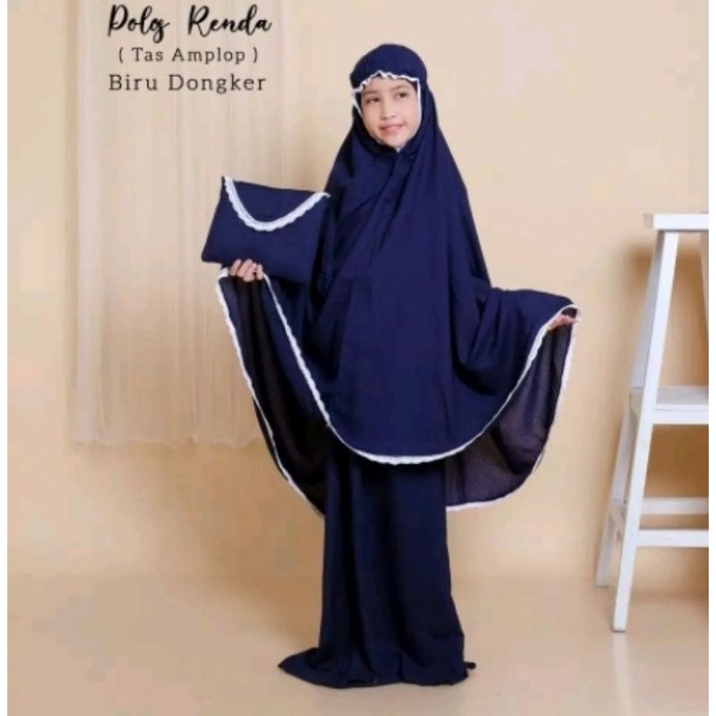 Mukena putusan anak anak/Mukena renda rajut/Mukena polos rayon
