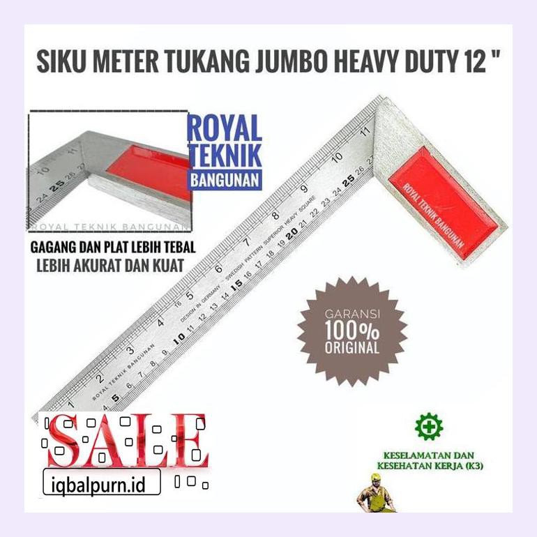 

Litnsa0S Siku Meter Tukang 12" Inch Heavy Duty / Alat Penggaris Ukur Tebal Luttfnpk