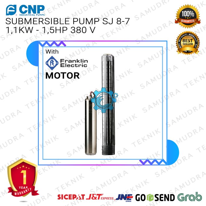 Pompa Air Satelit Submersible CNP SJ 8-7 Motor Franklin 1,1 KW 1,5 HP
