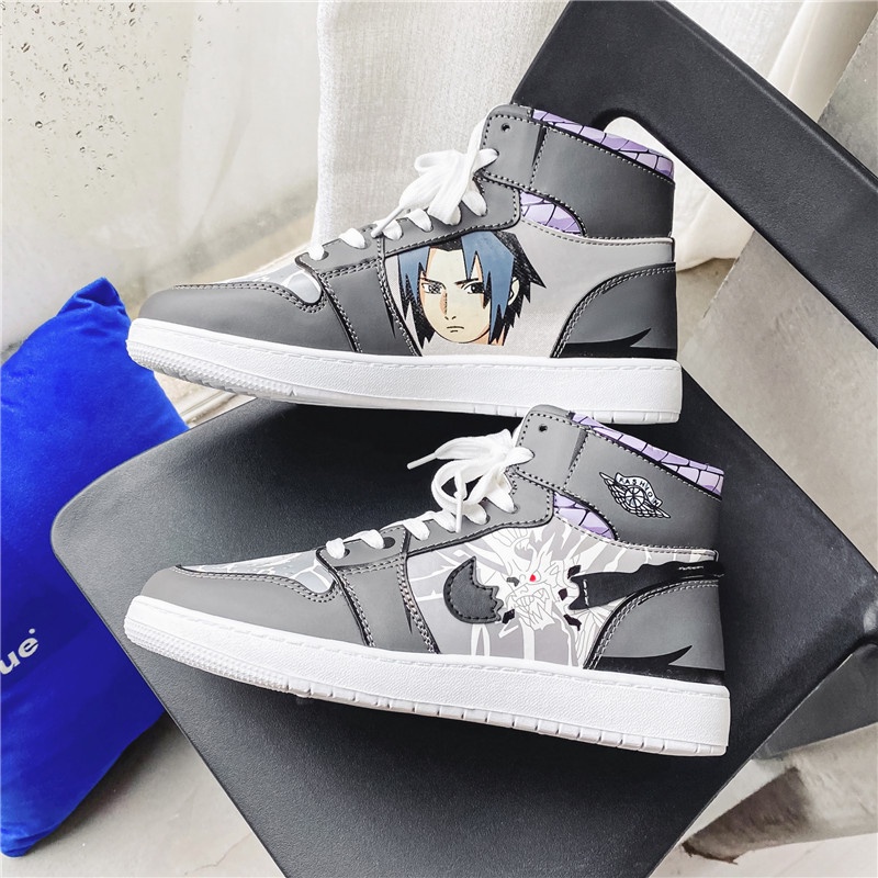 Anime Naruto Sepatu Import Pria Running Sneaker Tinggi Uchiha Sasuke Casual Cosplay Sports Lentur Cowok Dewasa Kekinian 214