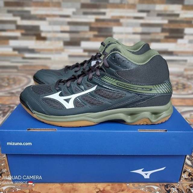 Mizuno Thunder  Blade  1 Mid Green Hijau Sepatu  Voli Voly 