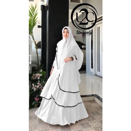 HAIFA PREMIUM SYAR'I by U2C / gamis putih /dress putih / gamis syari putih