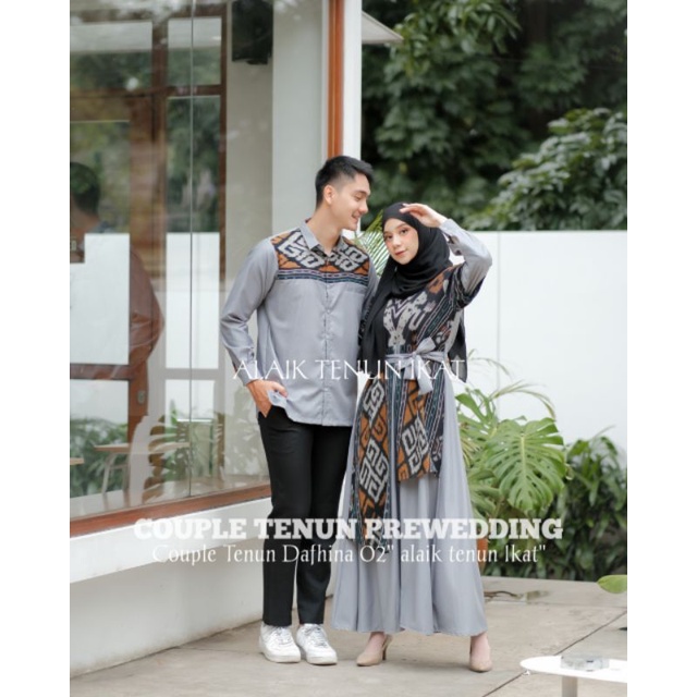 (READY STOCK) COUPLE TENUN DEFHINA 02 KEMEJA DAN GAMIS TENUN JEPARA