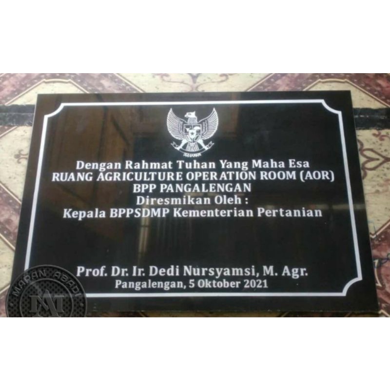 Prasasti (peresmian) 40x60cm