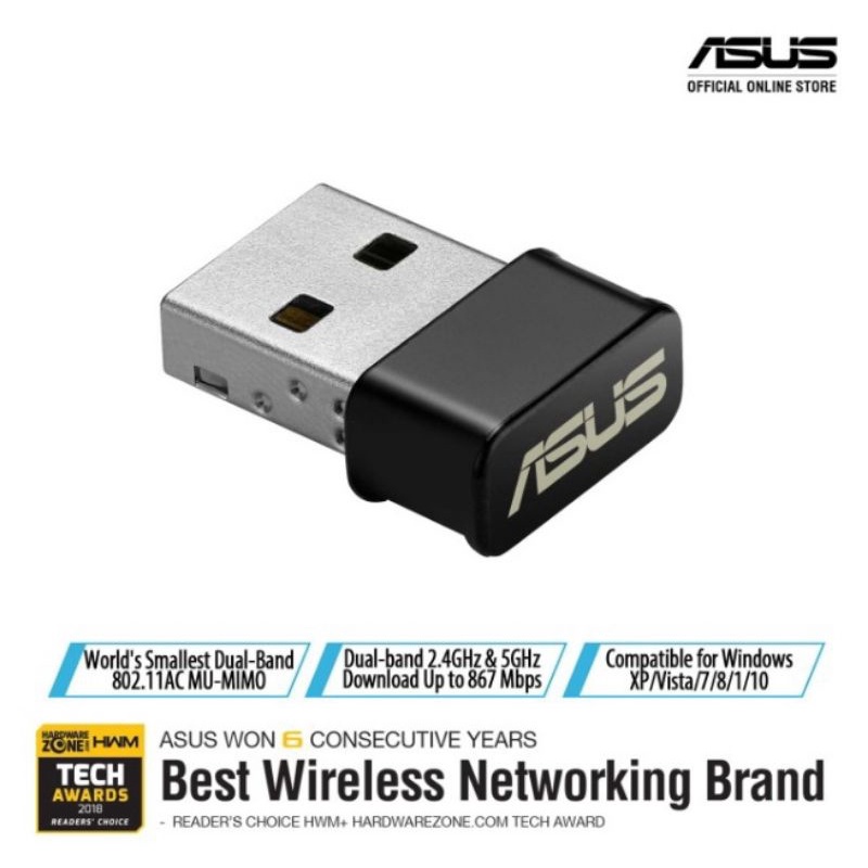 Asus USB-AC53 Nano Wireless Dual BanD USB WiFi ADAPTER AC1200