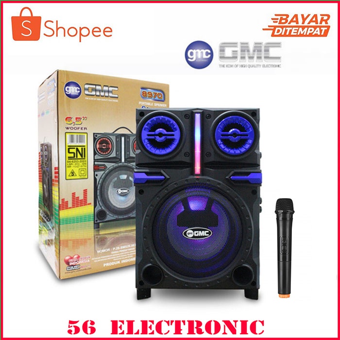 SPEAKER BLUETOOTH FORTABLE KAROKE GMC 897Q FREE MIK WIRELESS SALON AKTIP GMC 897Q