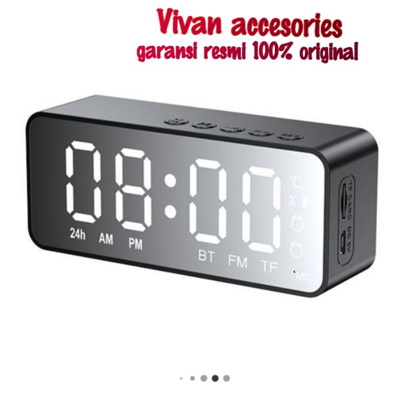 ROBOT Speaker Bluetooth RB150 Stereo LED Display Alarm Clock With FM Radio Garansi Original Resmi