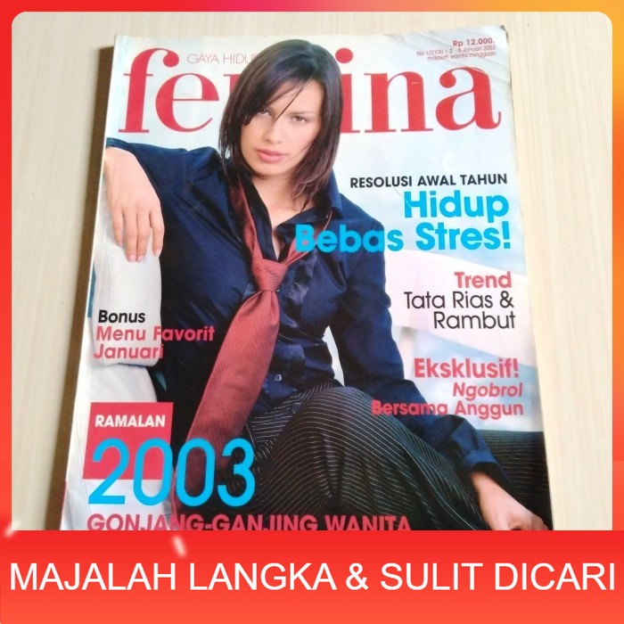 Majalah FEMINA No.1 Jan 2003 SOPHIA LATJUBA (RARE ITEM) Langka