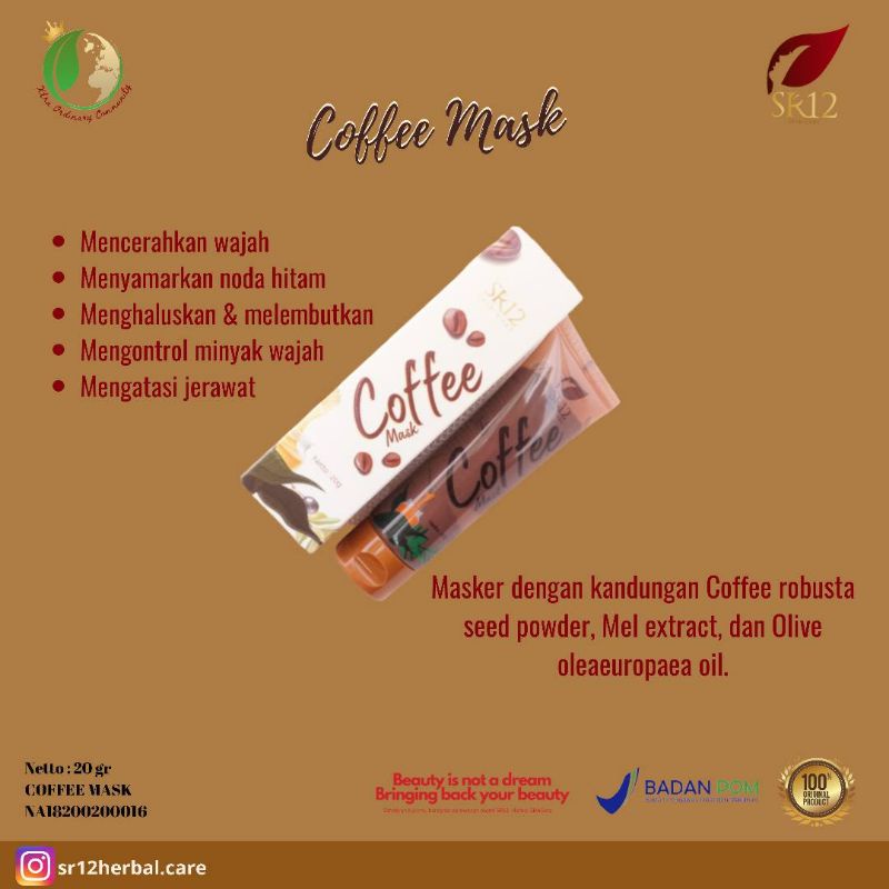 NEW PACKAGING COFFEE MASK SR12/ MASKER KOPI