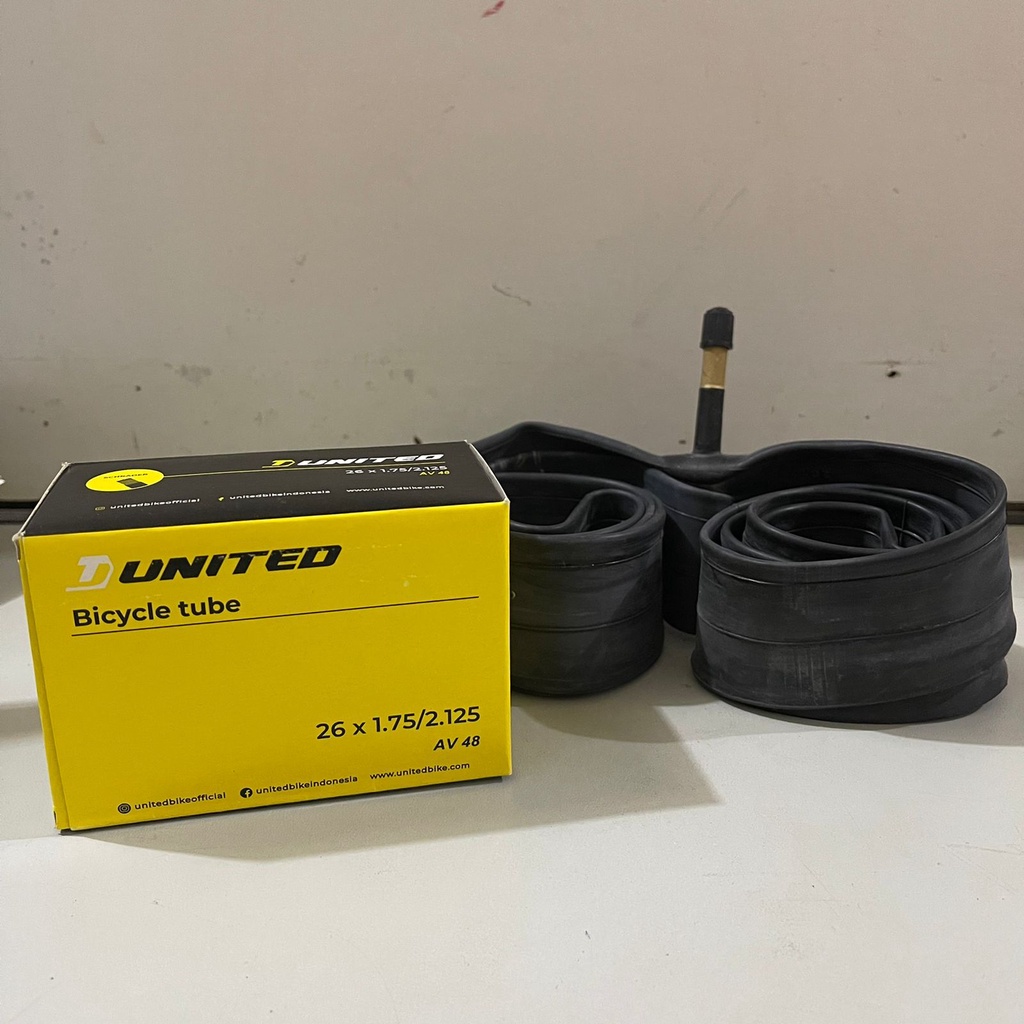 Ban Dalam Sepeda 26 x 1.75 / 1.95 / 2.00 / 2.10/ 2.125 /  AV 48 UNITED Ban Dalam Sepeda