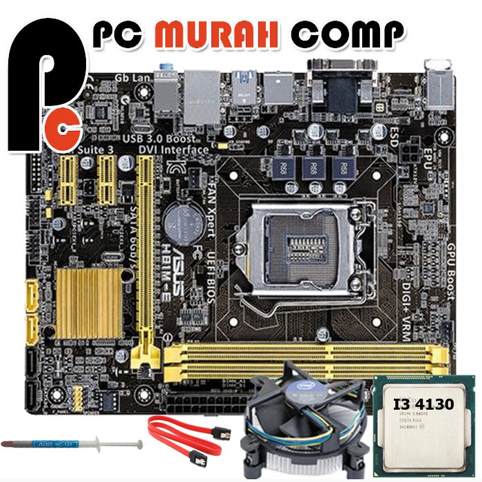 Motherboard LGA 1150 H81 ASUS DENGAN PROCESSOR I3 4130 PLUS FAN INTEL