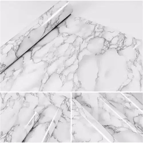 Wallpaper Dinding Murah / Wallpaper Sticker Motif Keramik Putih 45cm x 9-10m