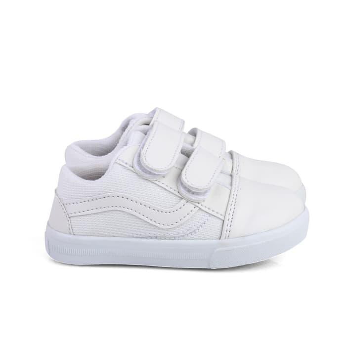 998 Sepatu Sneakers Anak Unisex Cowok Umur 1 2 Tahun Velcro - Putih, 25