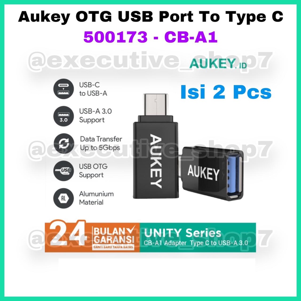 Aukey Adapter USB 3.0 to USB C (2pcs) - SKU : 500173