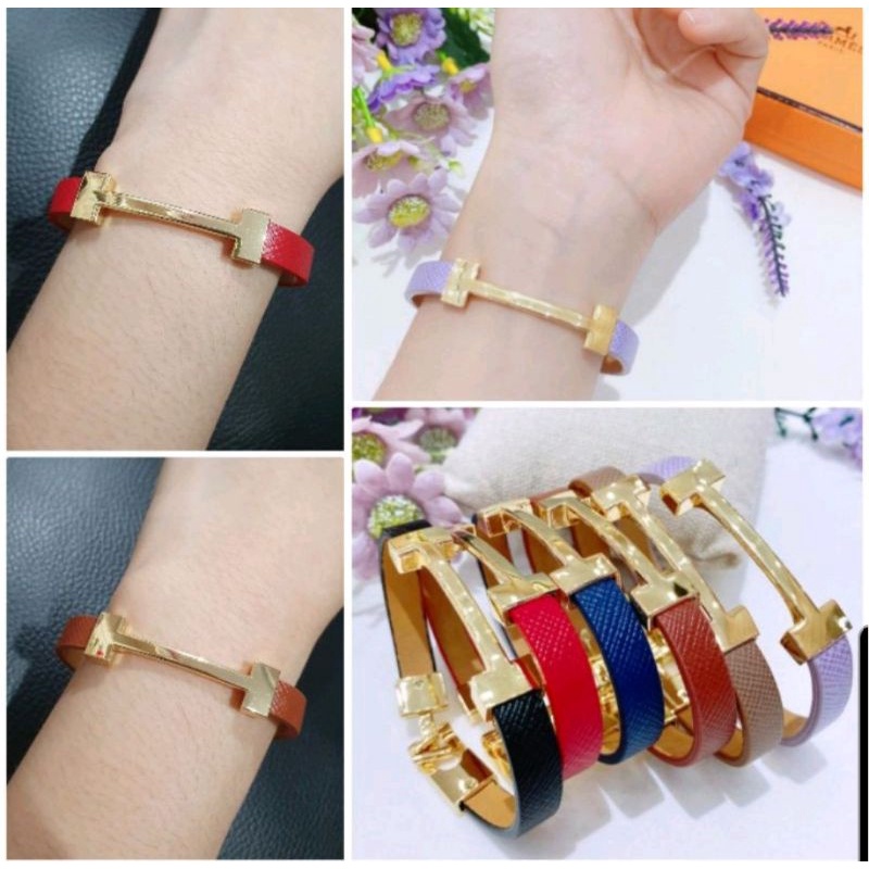 Gelang Kulit Branded Band Motif H Gelang tangan kulit branded import 1918