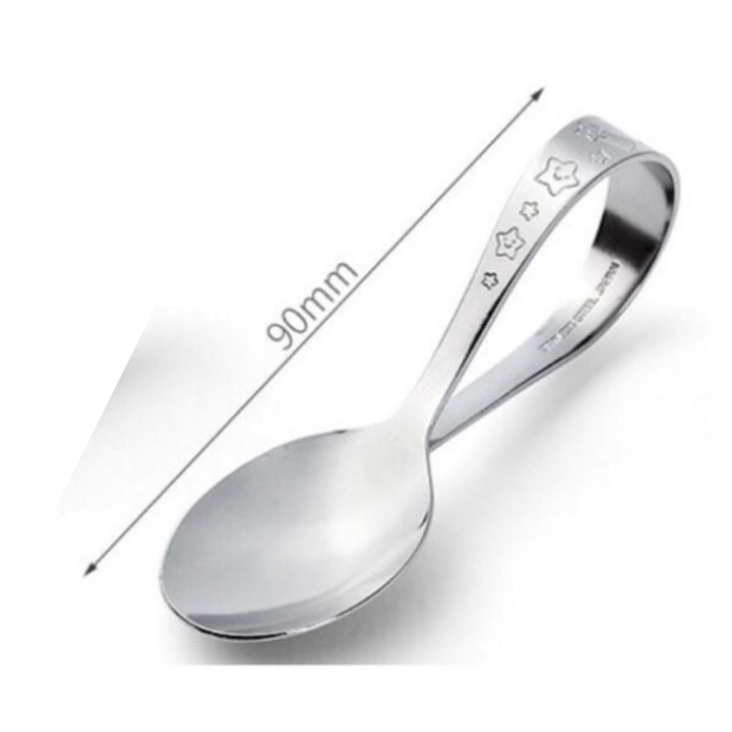 Made in Japan Training Spoon Fork Round Baby Blw Sendok Makan Anak Belajar Stainless Steel Toddler Kecil