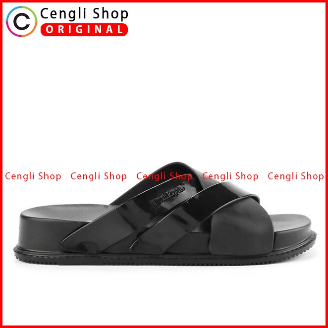 SANDAL SLIDE WANITA HUSH PUPPIES ORIGINAL CASUAL BRANDED BLACK HW26