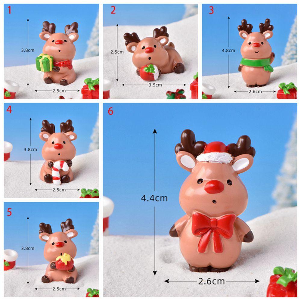 Augustina Elk Decoration Dekorasi Liburan Lucu Elk Series Patung Resin Perlengkapan Dekorasi Dekor Natal