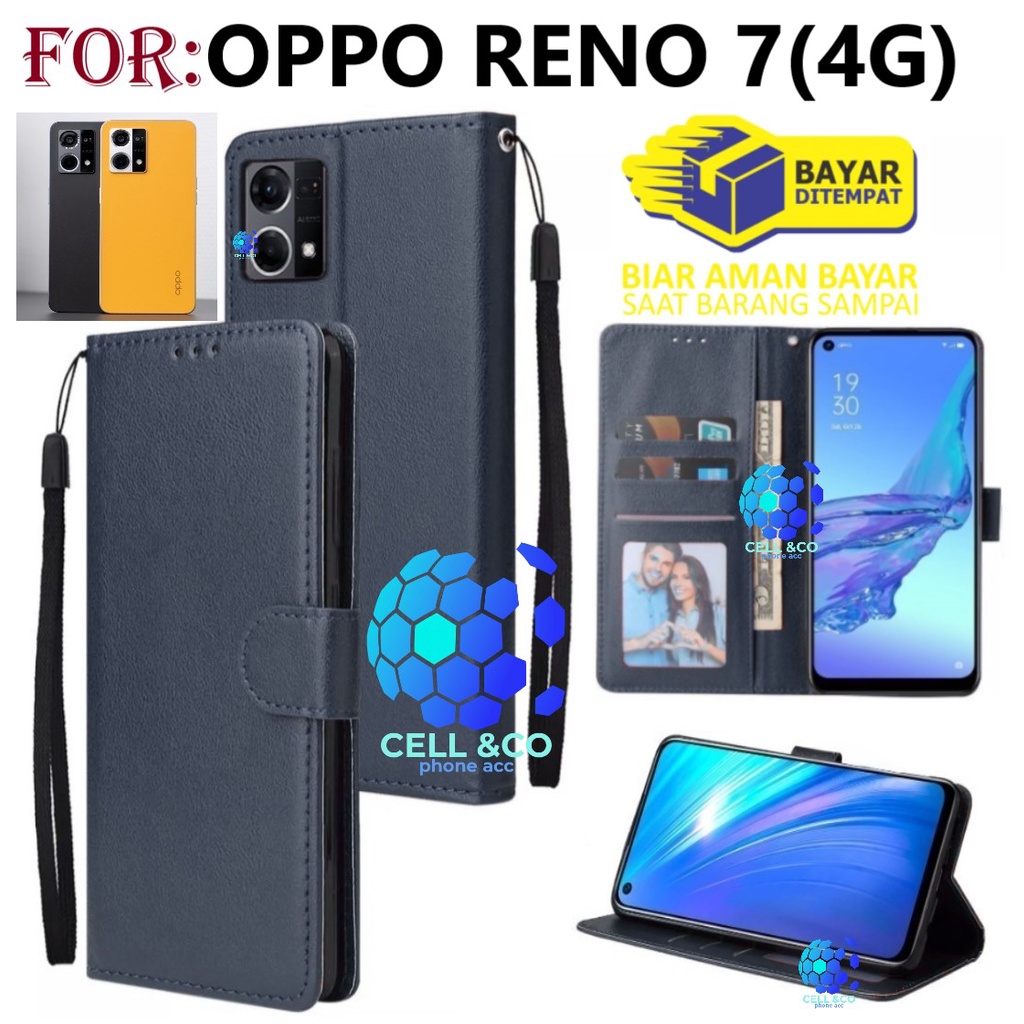 NEW OPPO RENO 7 4G CASE FLIP WALLET LEATHER KULIT PREMIUM SARUNG BUKA TUTUP FLIP CASE OPPO RENO 7