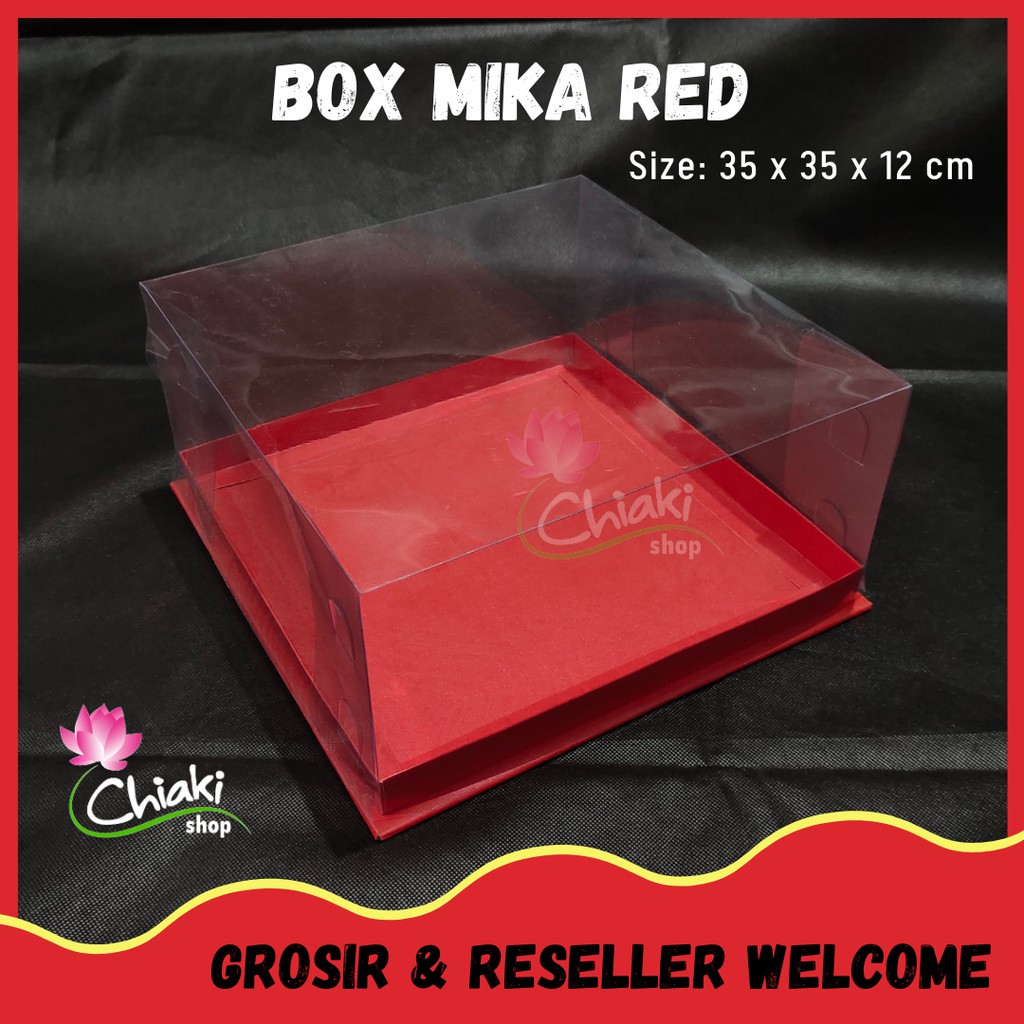

Box Mika ALAS MERAH 35 x 35 x 12 Cupcake isi 16 Cake Pudding Tart Dus RED Karton Tebal Chiaki Kotak