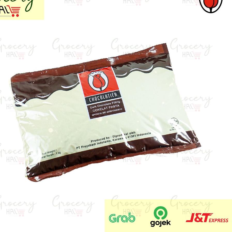 

Terlaris TULIP FILLING PASTE CHOCOLATE KEMASAN 1 KG - COKELAT PASTA ,,