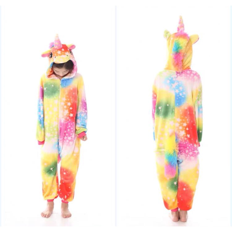 BAJU ONESIE KOSTUM UNICORN RAINBOW STARS KUDA PONY COSPLAY PIYAMA ANAK BAJU TIDUR