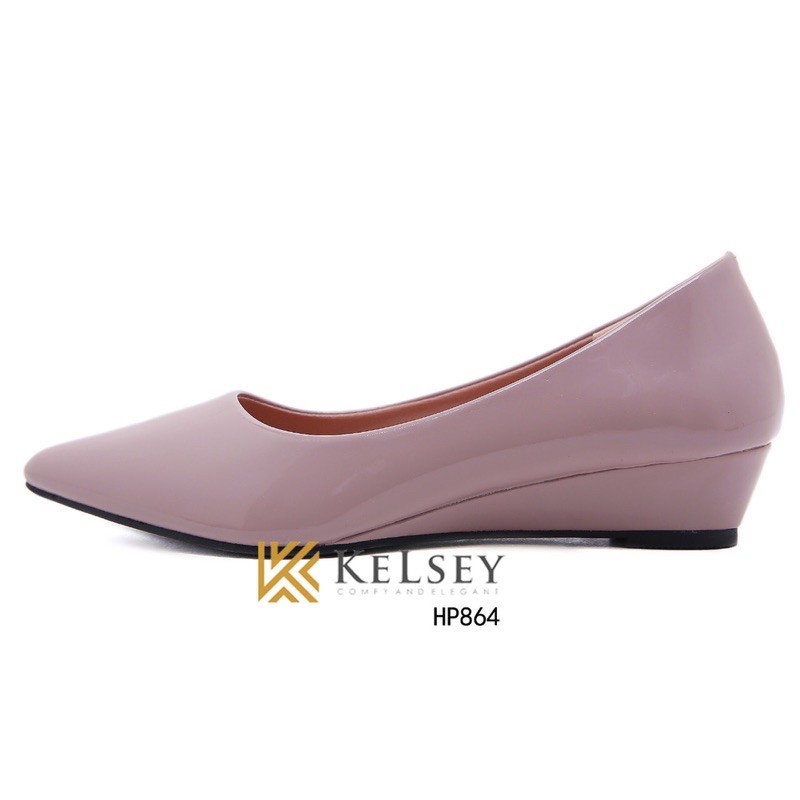 (GRATIS ALAS KAKI) Nicole Sepatu Heels 3,5 cm Wanita Kelsey / Sepatu Heels Kulit Glossy HP864