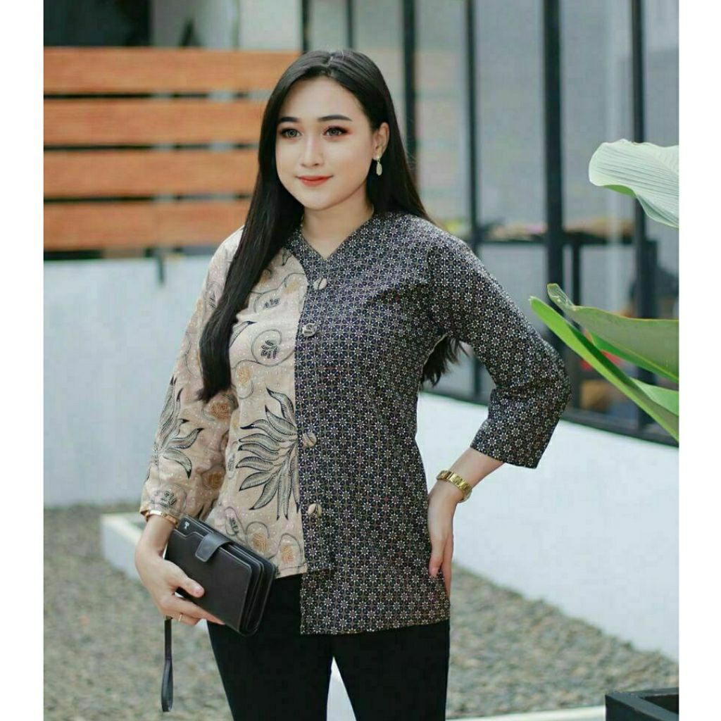 TERBARU BLOUSE BATIK WANITA / BAJU BATIK WANITA MODERN KANCING DEPAN