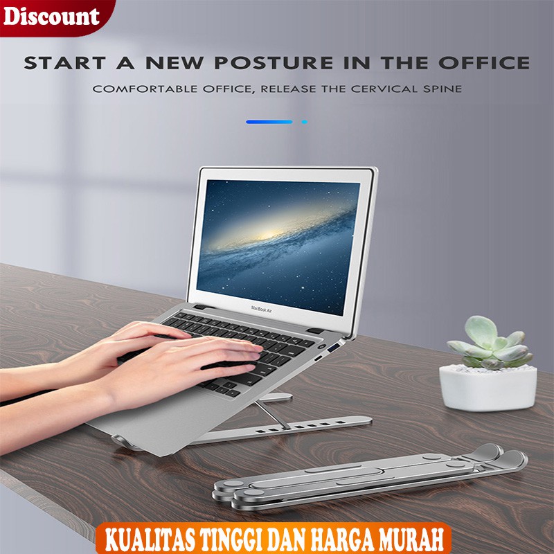 

PL1 Logam Stand Holder Lipat Adjustable Anti Slip Untuk Laptop/Notebook